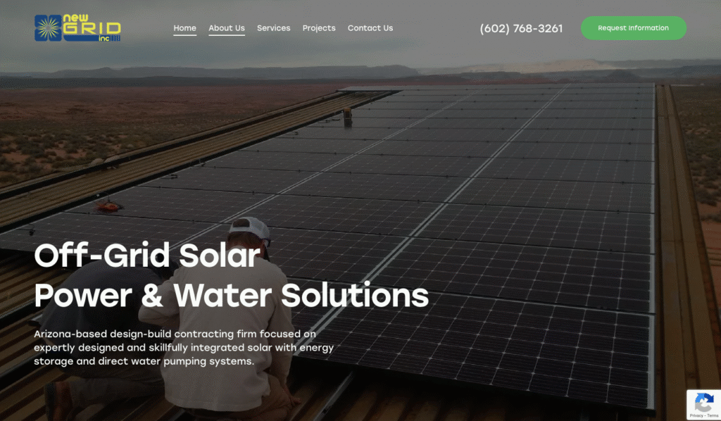 New Grid Power website screenshot