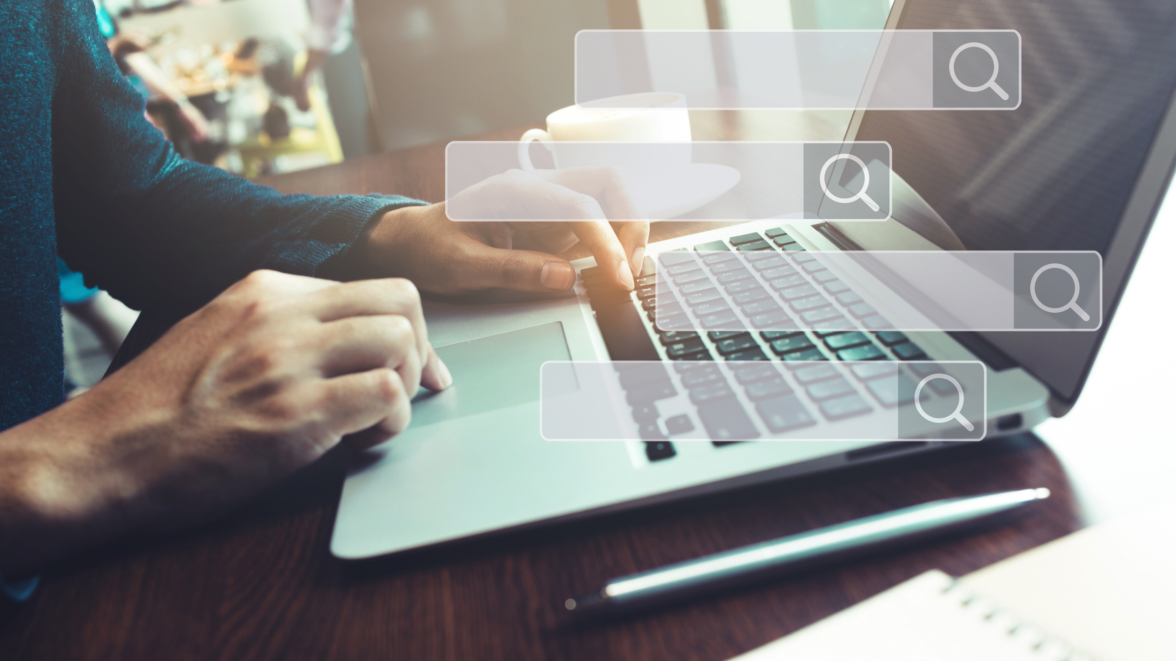 Search optimization work on a laptop