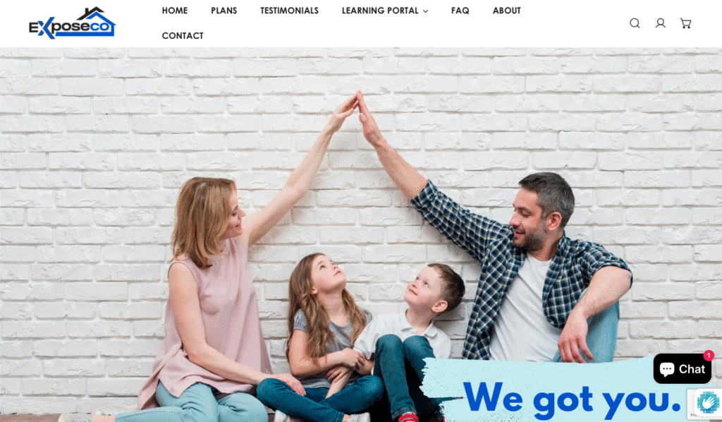 ExposeCo Shopify ecommerce website project screenshot
